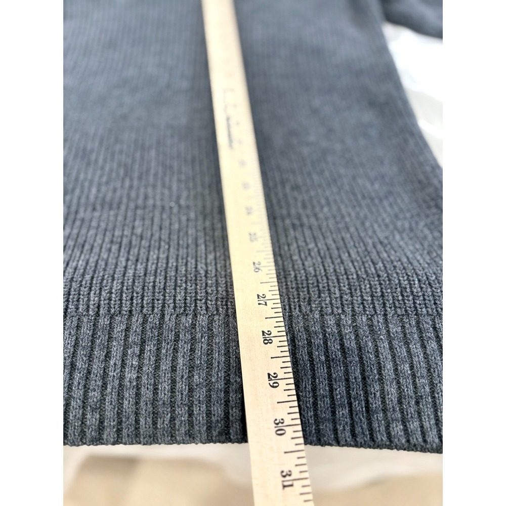 Eddie Bauer XL Gray Cotton Cable Knit Sweater Button 1/4 Button Pullover - Picture 5 of 7